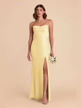 NEW Birdy Grey Olivia Dress Matte Satin Lemon Sorbet Bridesmaid Women’s Size L